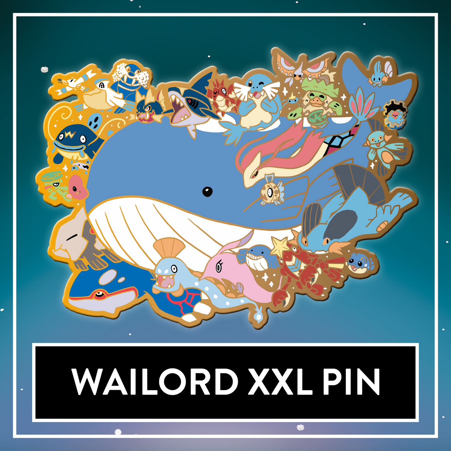 XXL Wailord BIG Hard Enamel Pin - Shiny & Normal Limited Edition