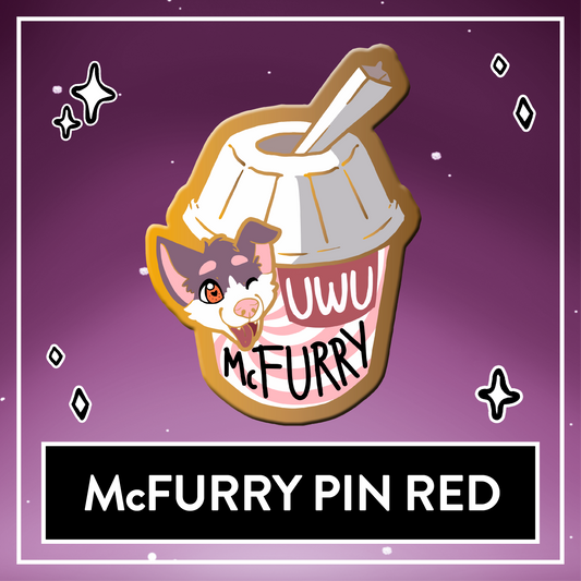 McFurry Pin RED - Cute Furry Ice Cream Pin
