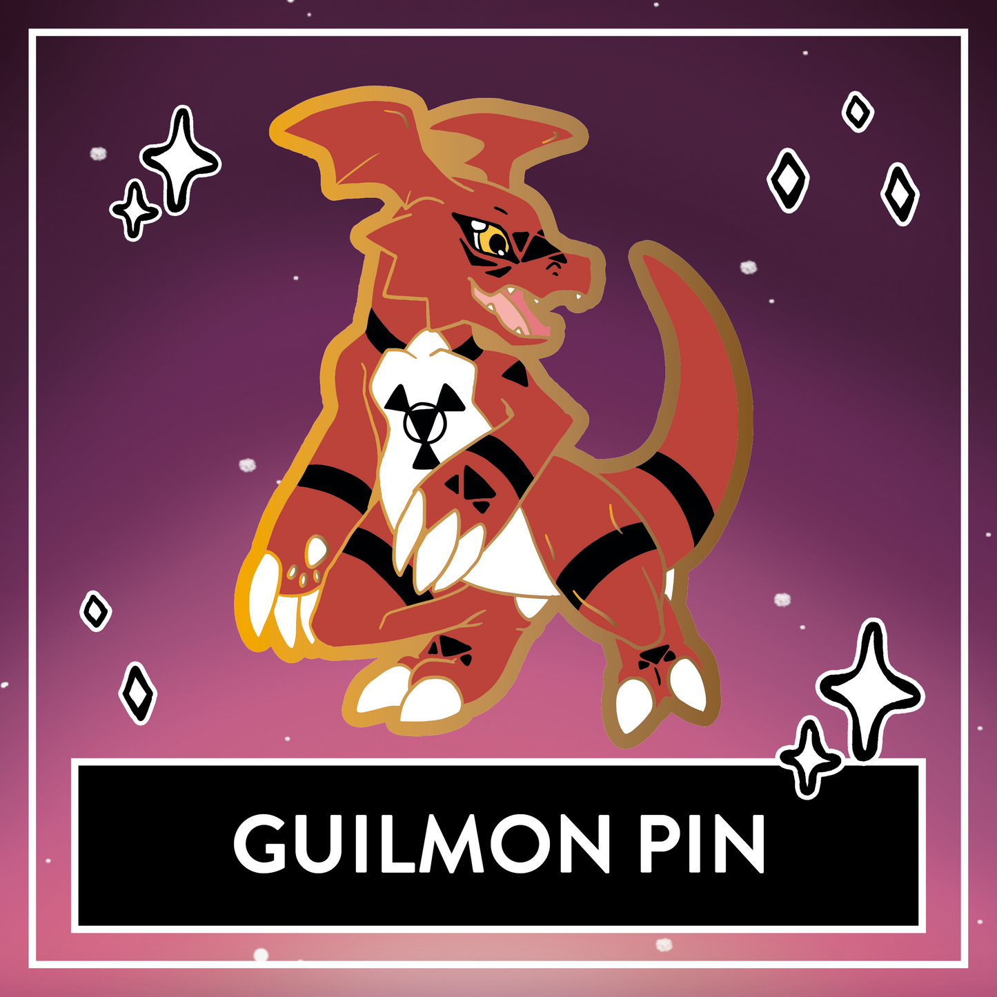 Guilmon Digimon Enamel Pin