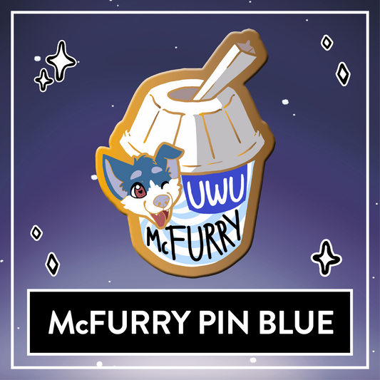McFurry Pin BLUE - Cute Furry Ice Cream Pin