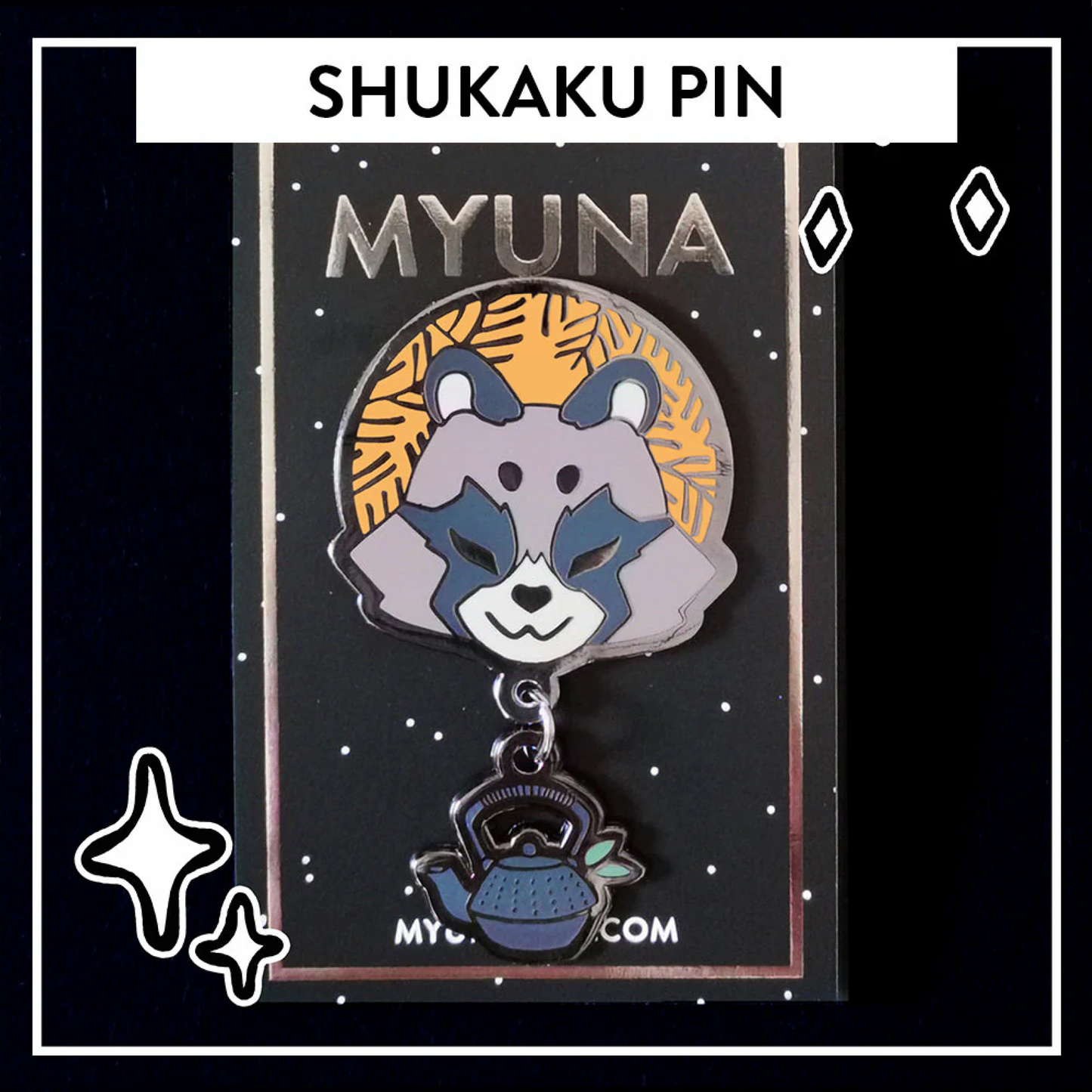 Shukaku / Raccoon Dog Pin - Japanese Yōkai Hard Enamel Pendant Pin