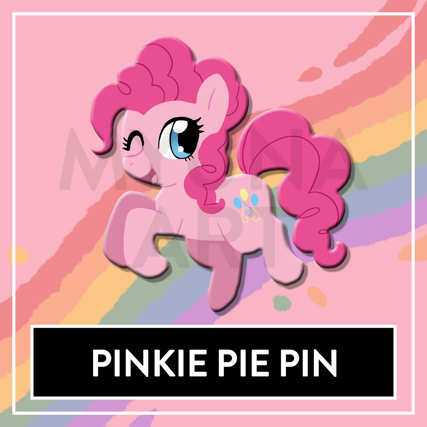 Pinkie Pony MLP printed soft enamel pin