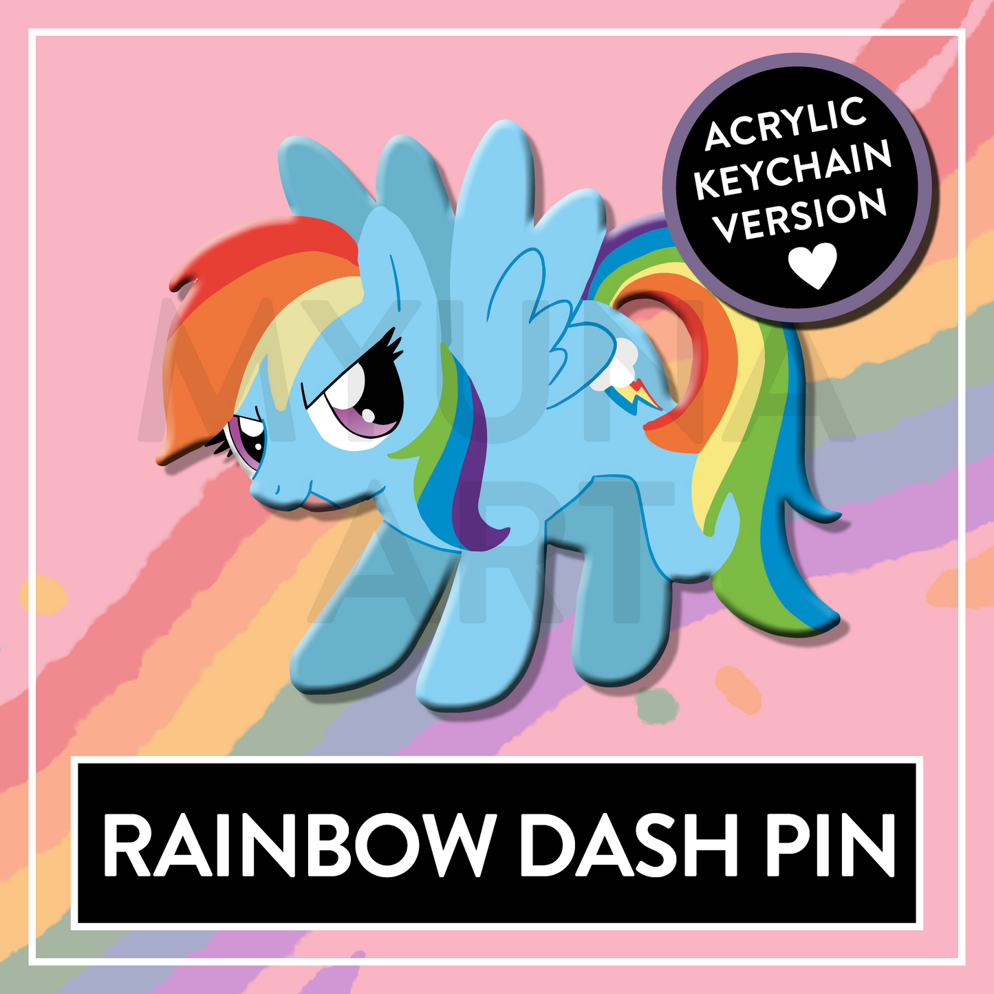 Rainbow Pony MLP double-sided Acrylic Keychain
