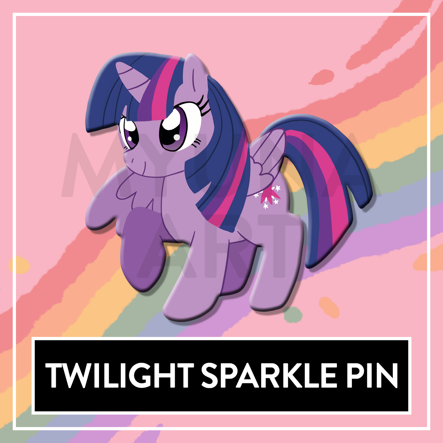 Twilight Pony MLP printed soft enamel pin