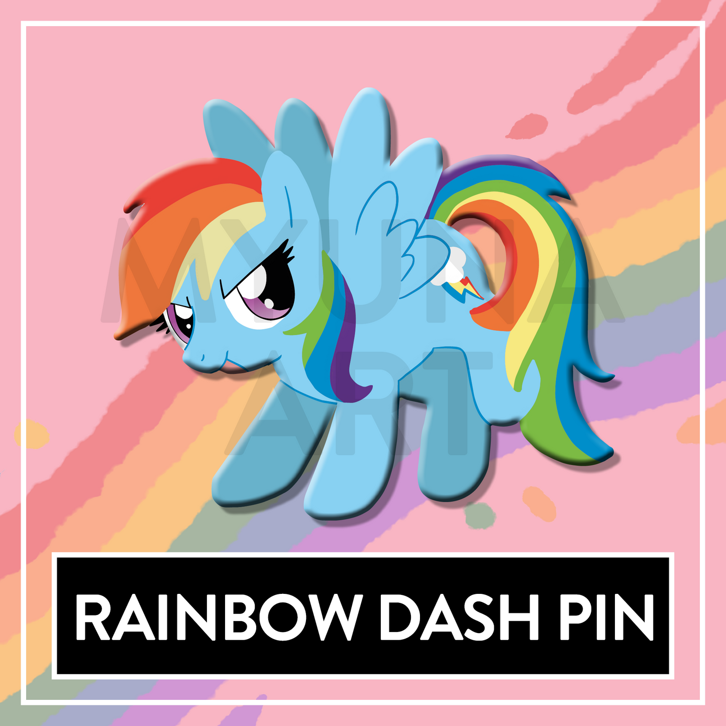 Rainbow Pony MLP printed soft enamel pin