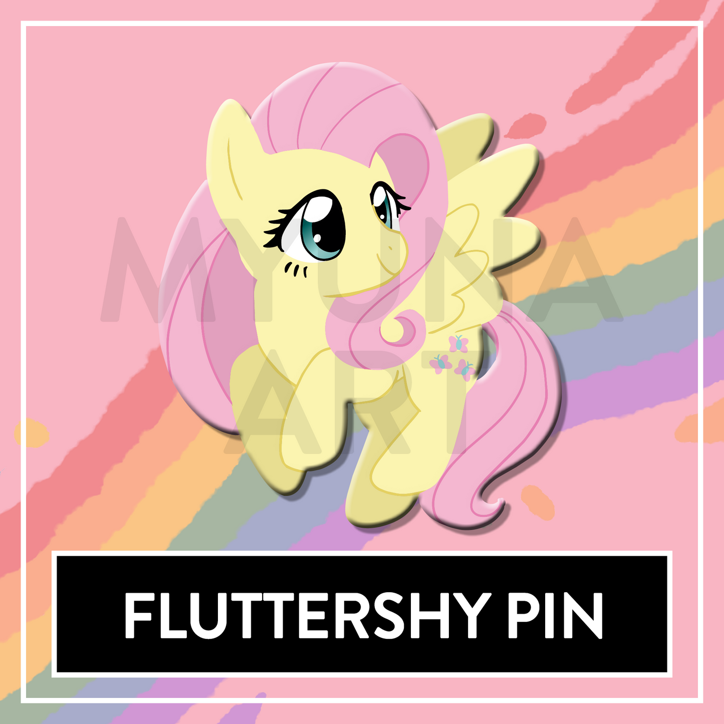 Shy Pony MLP printed soft enamel pin