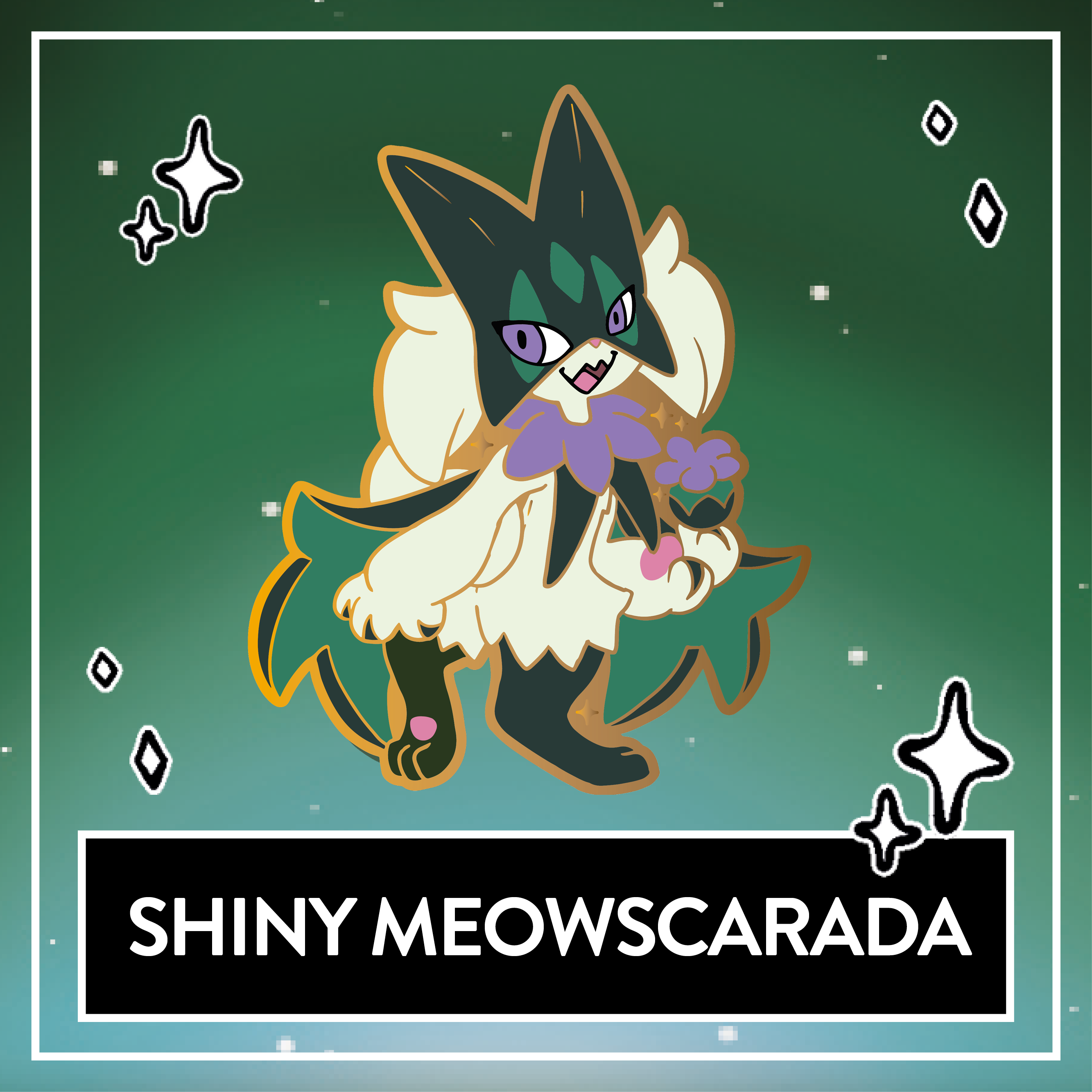 Shiny Meowscarada Pin – Myuna Art