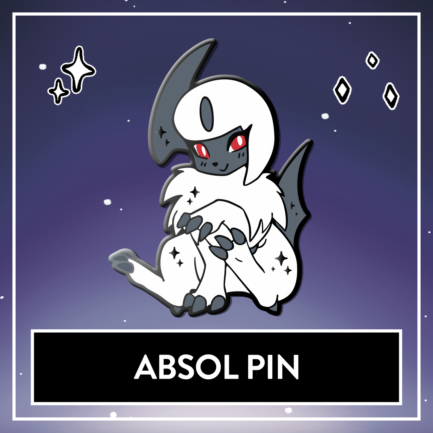 Absol Enamel Pin - September 2025 Patreon PinClub Fanart Pin