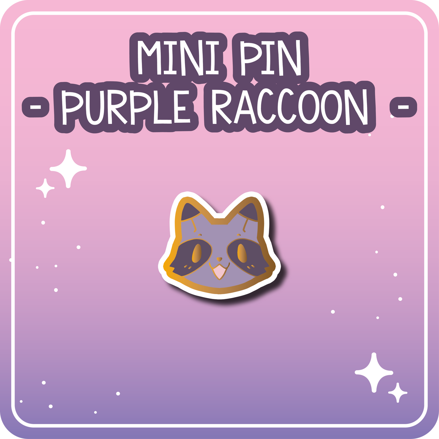 Purple Raccoon Mini Pin - Kawaii Kompanions Hard Enamel Pin