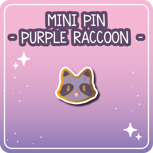 Purple Raccoon Mini Pin - Kawaii Kompanions Hard Enamel Pin