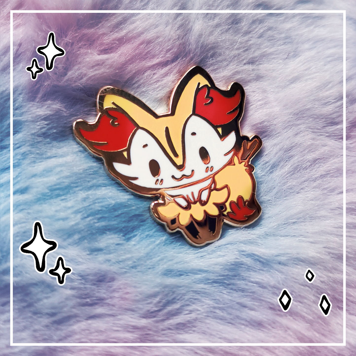 #0654 Flame Fox Mini Pin