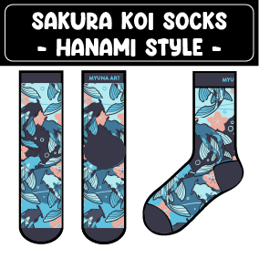 PREORDER Sakura Koi Socks - Hanami Style -
