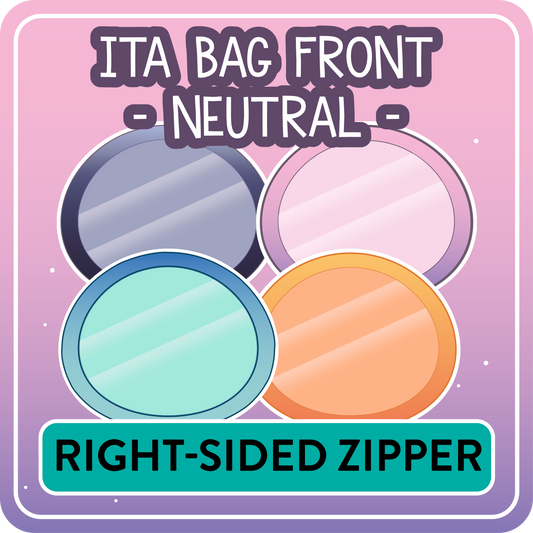 !! PLEASE READ !! NEUTRAL - RIGHT-SIDED ZIPPER - Ita Bag Exchangable Front Designs - 4 different colors -