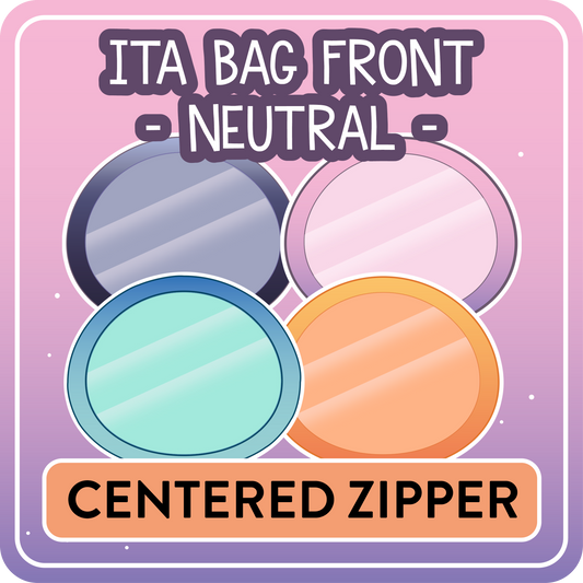 !! PLEASE READ !! NEUTRAL - CENTERED ZIPPER - Ita Bag Exchangable Front Designs - 4 different colors -