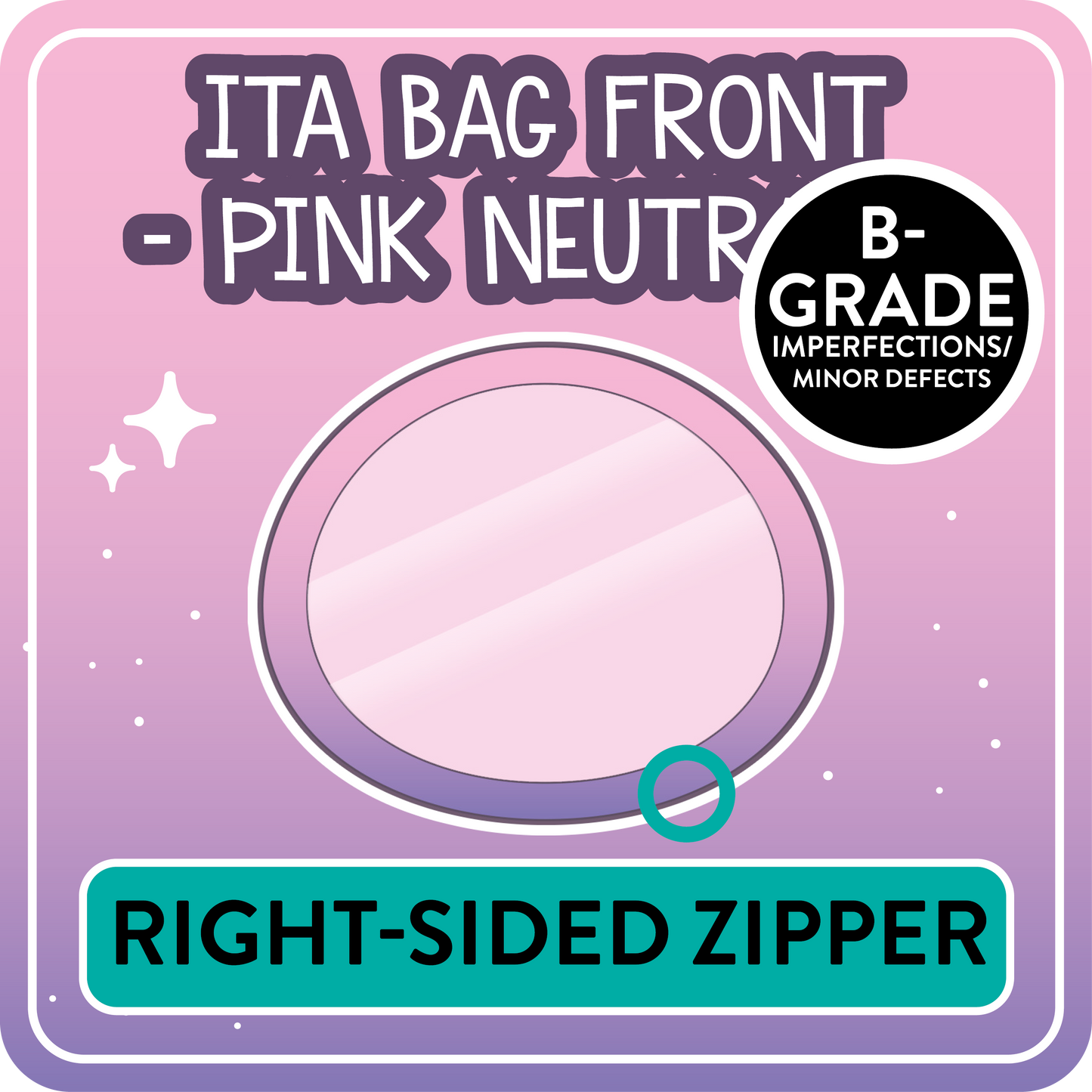 !! PLEASE READ !! NEUTRAL - RIGHT-SIDED ZIPPER - Ita Bag Exchangable Front Designs - 4 different colors -
