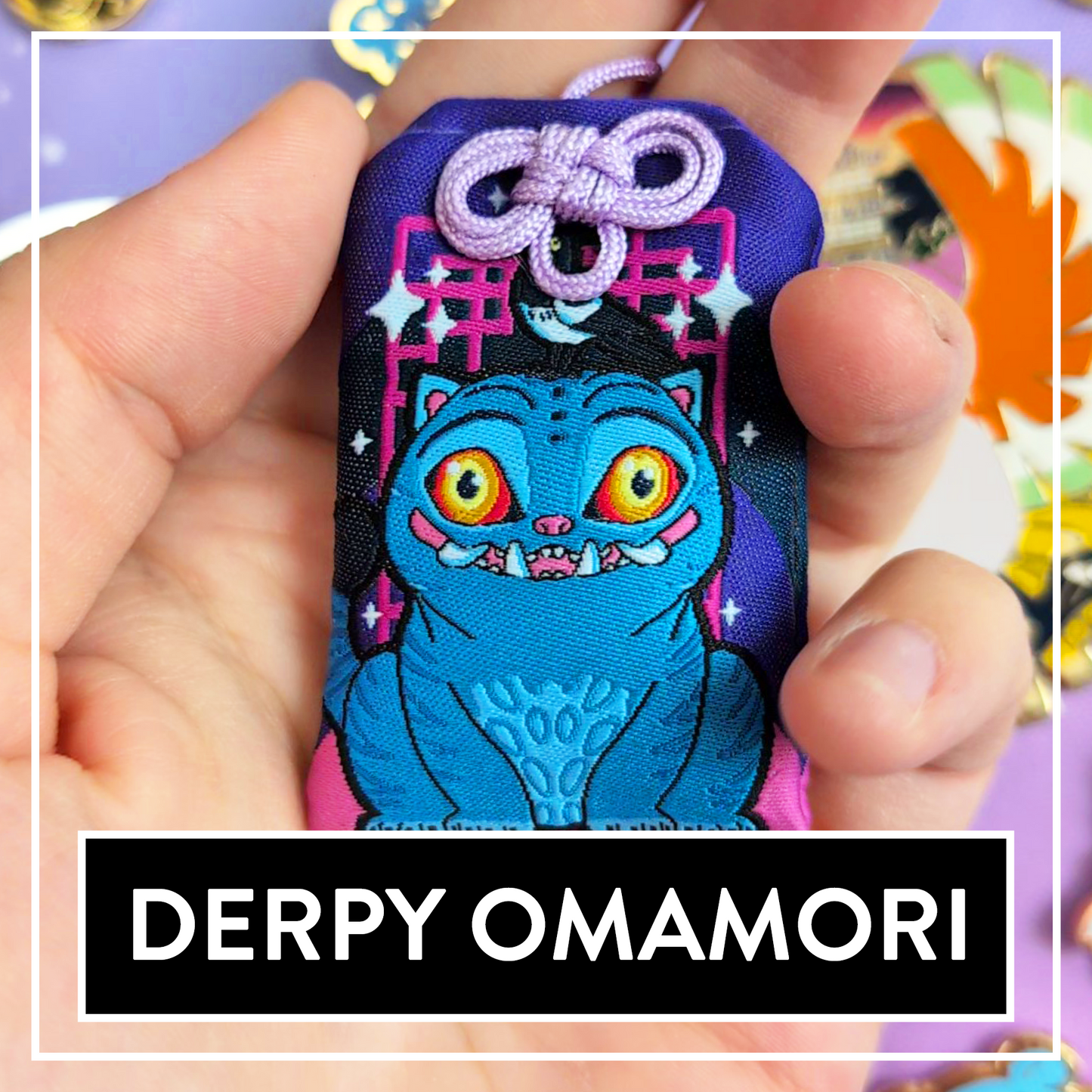 Derpy & Sussie Tiger & Bird double-sided woven Omamori - KPop Animal Demon
