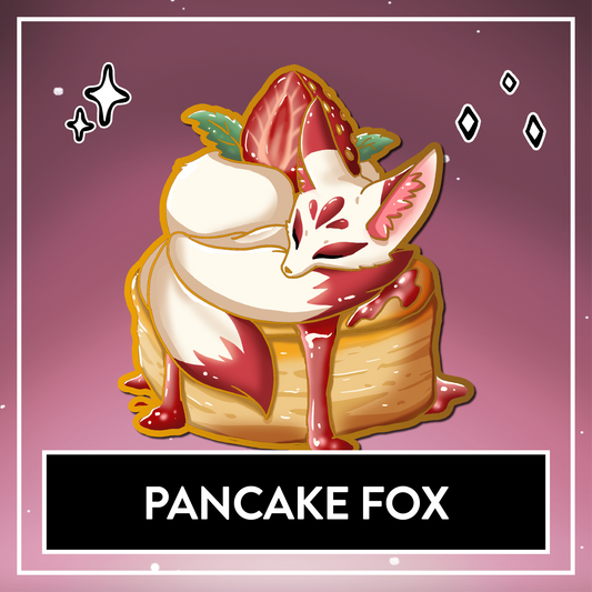 Pancake Fox OC Pin - Cute Animal Original Art Pin