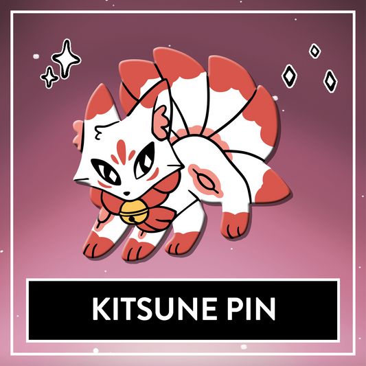 Kitsune Pin - June 2025 Patreon PinClub OC Original Art Pin
