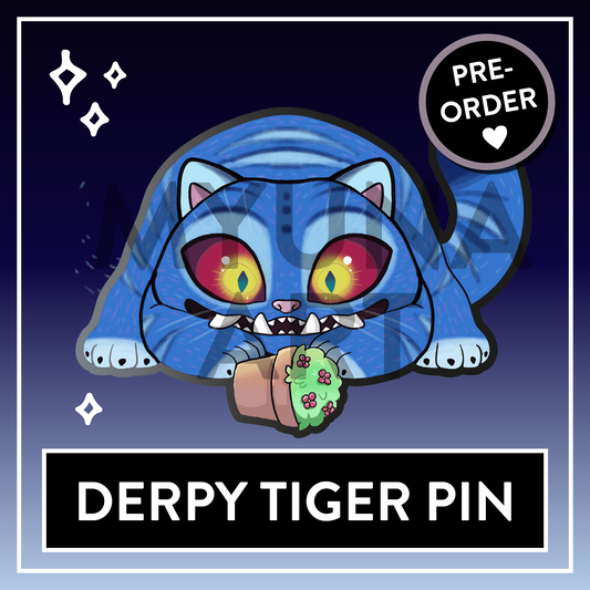 PREORDER Derpy Tiger Enamel Pin - KPop Animal Demon Pins