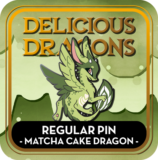 PREORDER Matcha Cake Dragon Pin - Delicious Dragons - Cute Original Art Enamel Pin