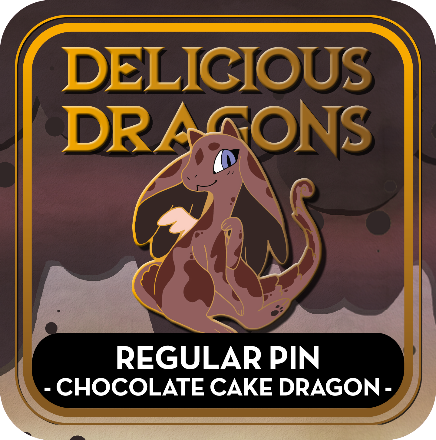 PREORDER Chocolate Cake Dragon Pin - Delicious Dragons - Cute Original Art Enamel Pin