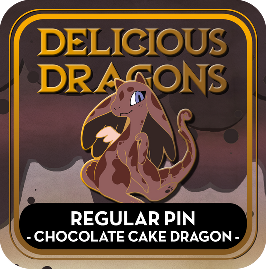 PREORDER Chocolate Cake Dragon Pin - Delicious Dragons - Cute Original Art Enamel Pin