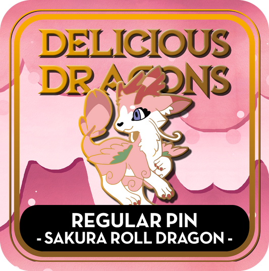 PREORDER Sakura Roll Dragon Pin - Delicious Dragons - Cute Original Art Enamel Pin