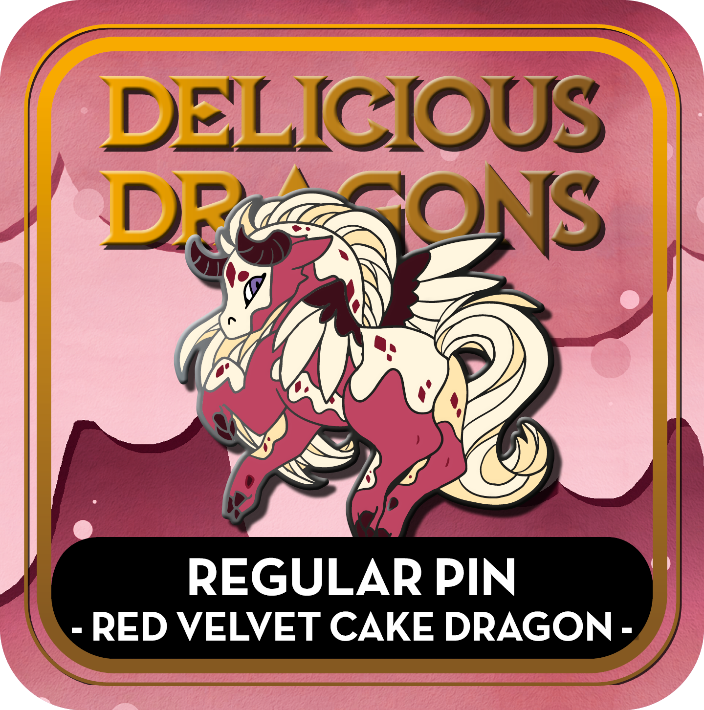 PREORDER Red Velvet Dragon Pin - Delicious Dragons - Cute Original Art Enamel Pin