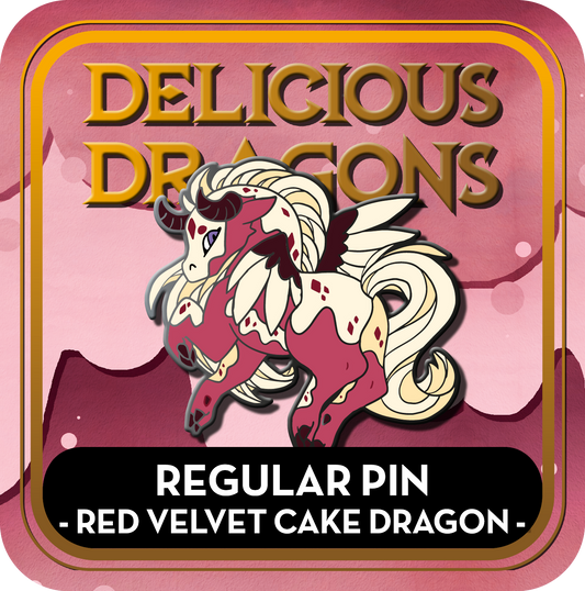 PREORDER Red Velvet Dragon Pin - Delicious Dragons - Cute Original Art Enamel Pin