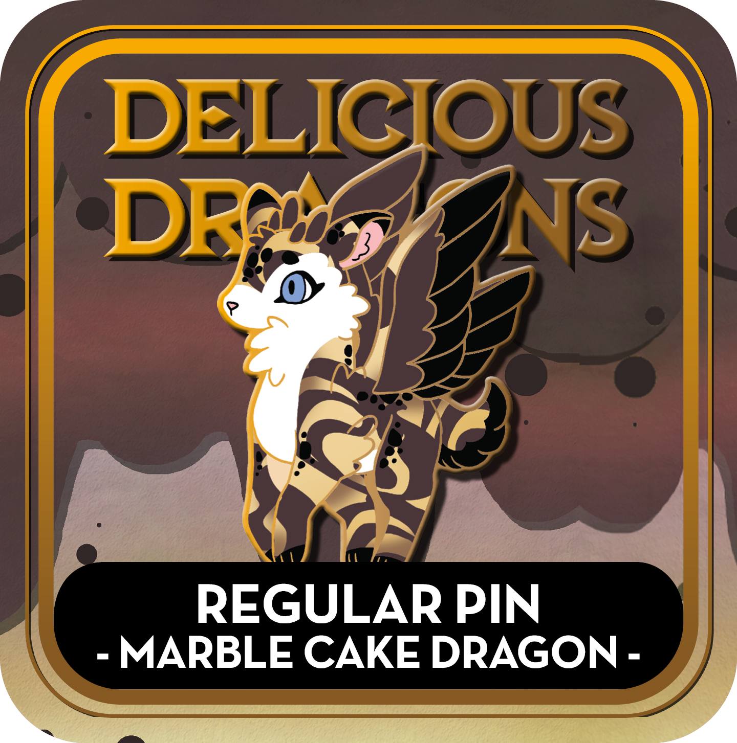 PREORDER Marble Cake Dragon Pin - Delicious Dragons - Cute Original Art Enamel Pin