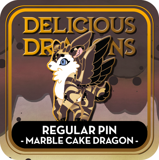 PREORDER Marble Cake Dragon Pin - Delicious Dragons - Cute Original Art Enamel Pin