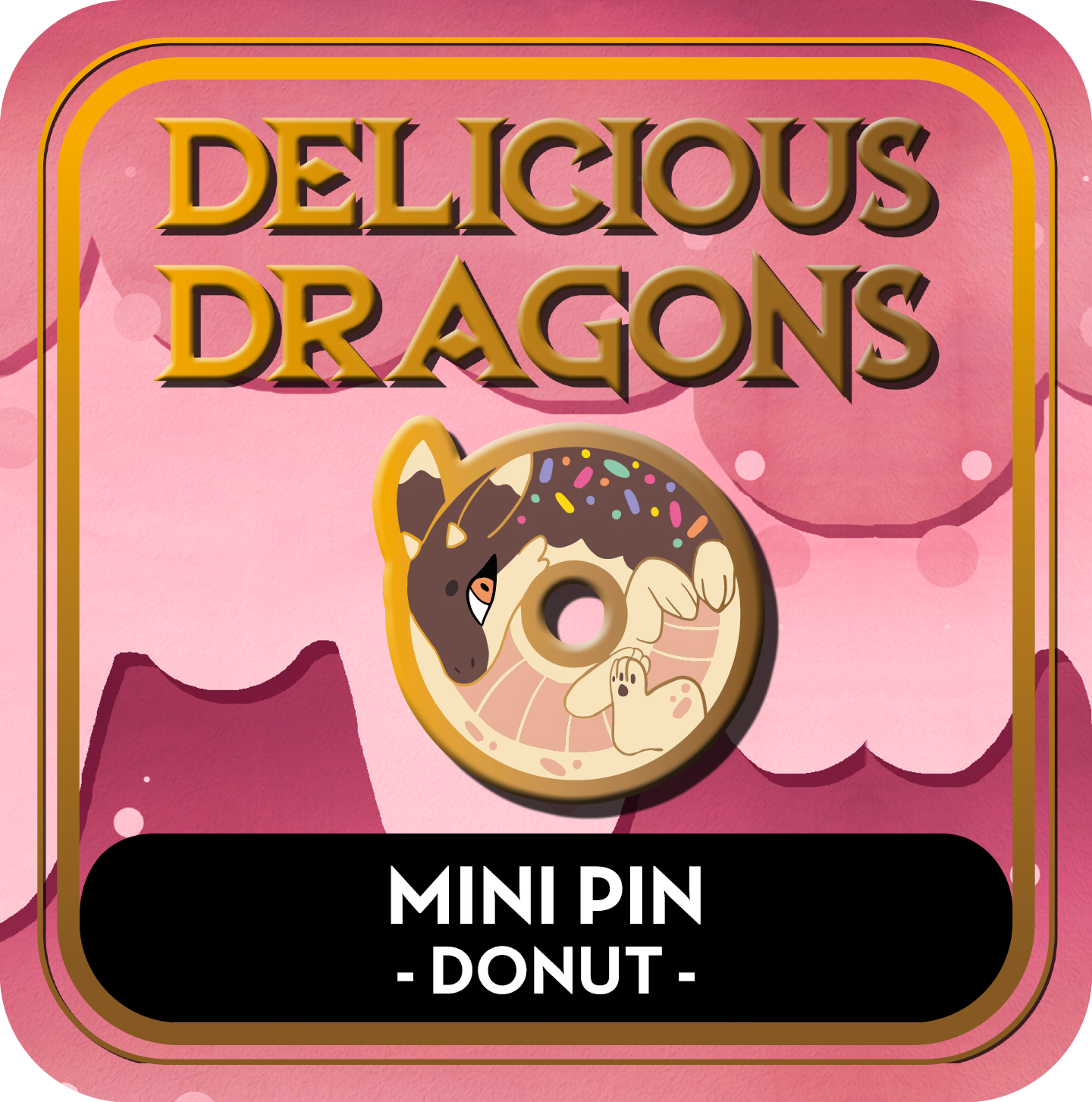 PREORDER Donut Dragon Mini Pin - Delicious Dragons - Cute Original Art Enamel Pin