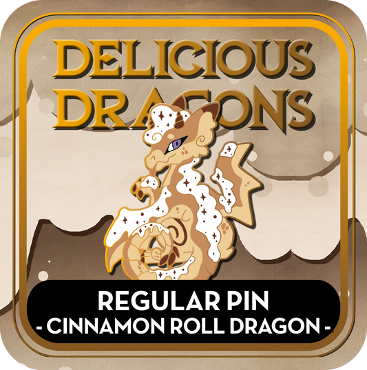 PREORDER Cinnamon Roll Dragon Pin - Delicious Dragons - Cute Original Art Enamel Pin