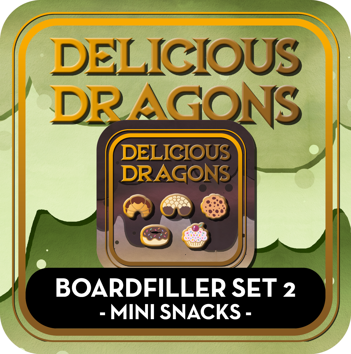 PREORDER Boardfiller Set 2: Mini Snacks - Delicious Dragons - Cute Original Art Enamel Pin