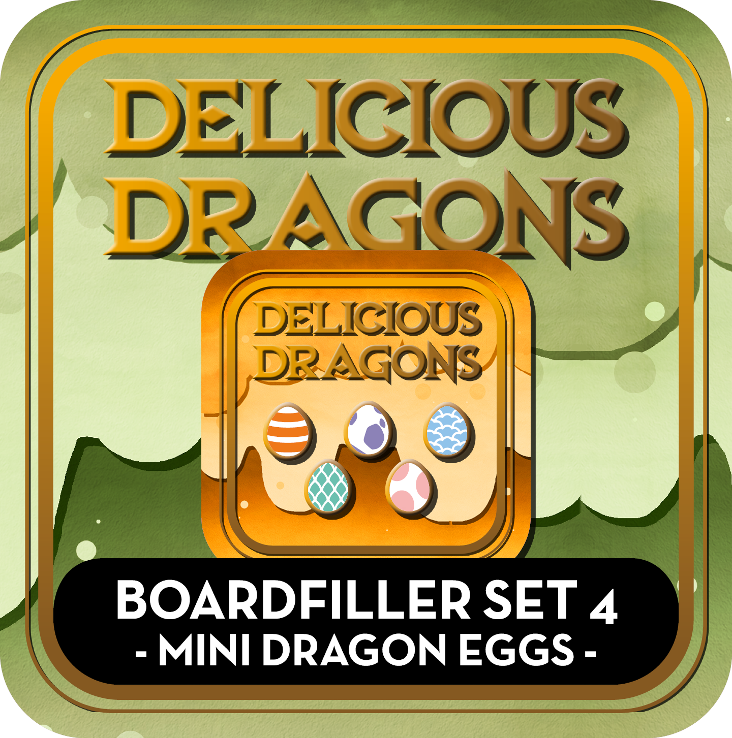 PREORDER Boardfiller Set 4: Mini Dragon Eggs - Delicious Dragons - Cute Original Art Enamel Pin