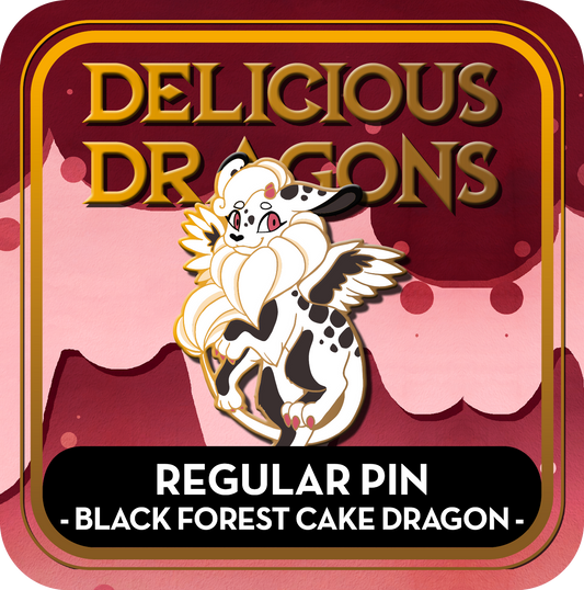 PREORDER Black Forest Cake Dragon Pin - Delicious Dragons - Cute Original Art Enamel Pin