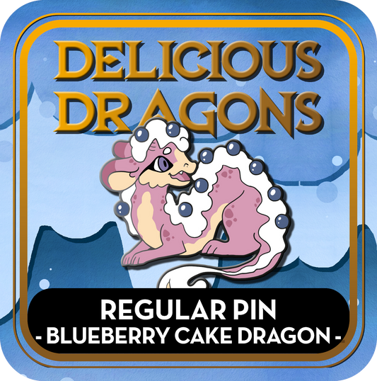 PREORDER Blueberry Cake Dragon Pin - Delicious Dragons - Cute Original Art Enamel Pin