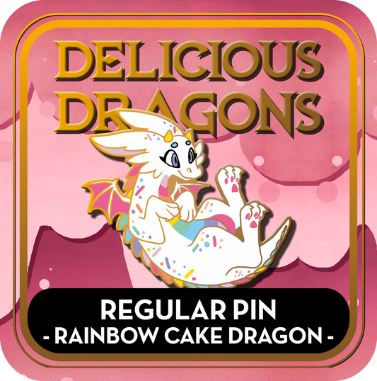 PREORDER Rainbow Cake Dragon Pin - Delicious Dragons - Cute Original Art Enamel Pin