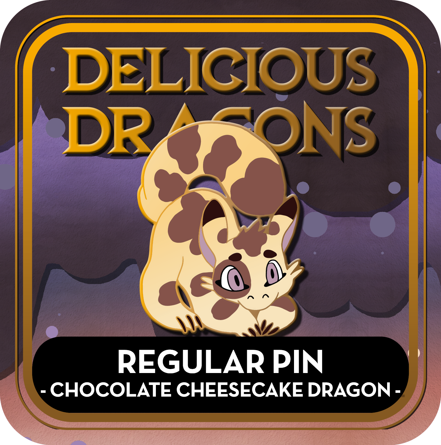 PREORDER Chocolate Cheesecake Dragon Pin - Delicious Dragons - Cute Original Art Enamel Pin