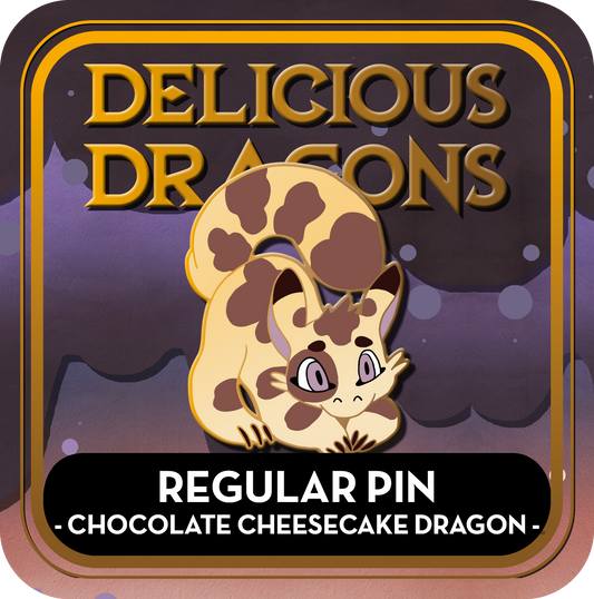 PREORDER Chocolate Cheesecake Dragon Pin - Delicious Dragons - Cute Original Art Enamel Pin