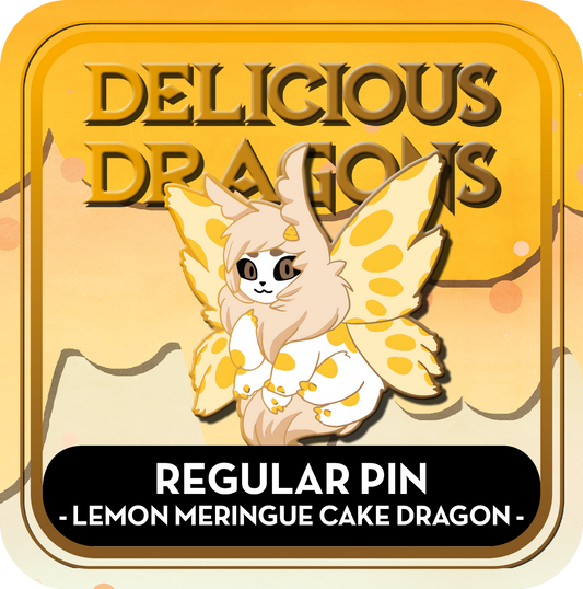 PREORDER Lemon Meringue Cake Dragon Pin - Delicious Dragons - Cute Original Art Enamel Pin