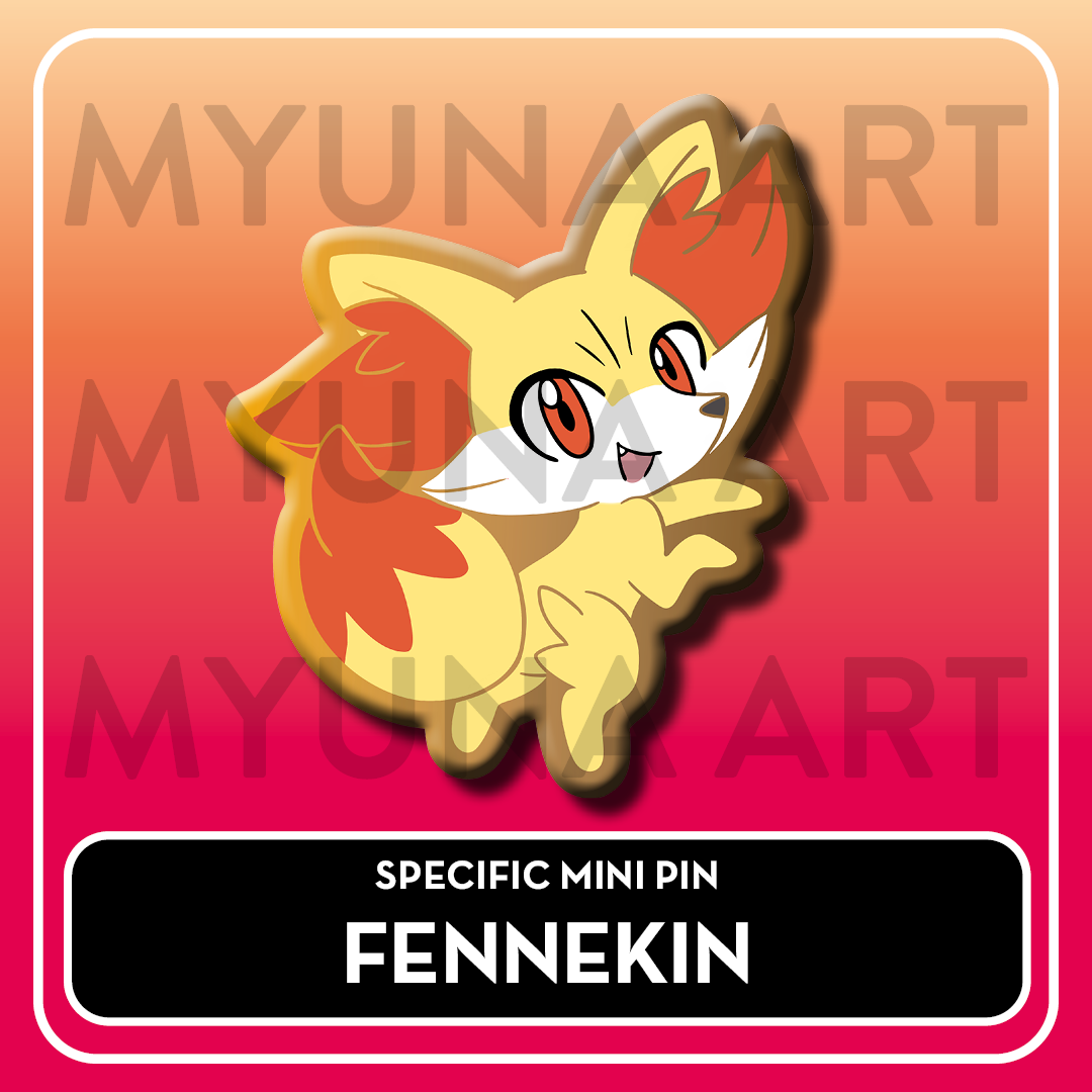 PREORDER Fire Type Starters - Myuna's Mystery Mix Gacha Mini Pins