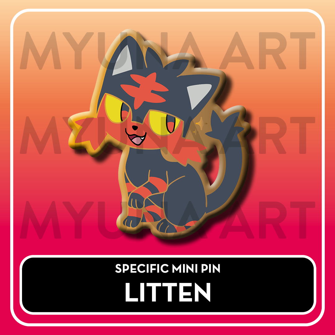 PREORDER Fire Type Starters - Myuna's Mystery Mix Gacha Mini Pins