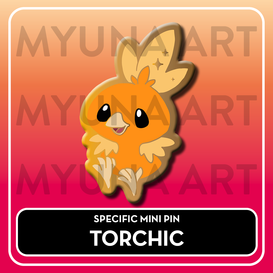 PREORDER Fire Type Starters - Myuna's Mystery Mix Gacha Mini Pins