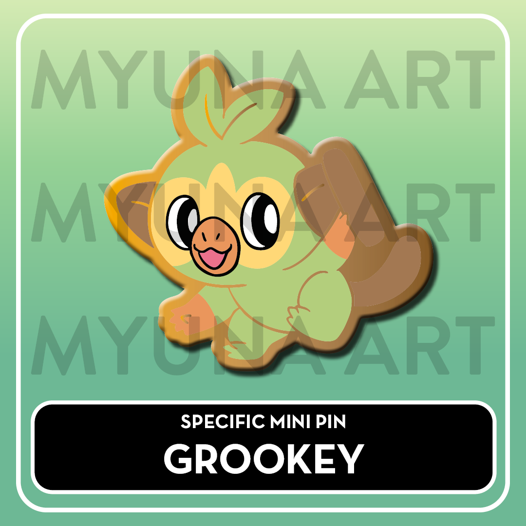 PREORDER Grass Type Starters - Myuna's Mystery Mix Gacha Mini Pins