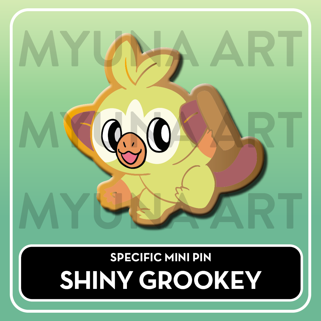 PREORDER Grass Type Starters - Myuna's Mystery Mix Gacha Mini Pins