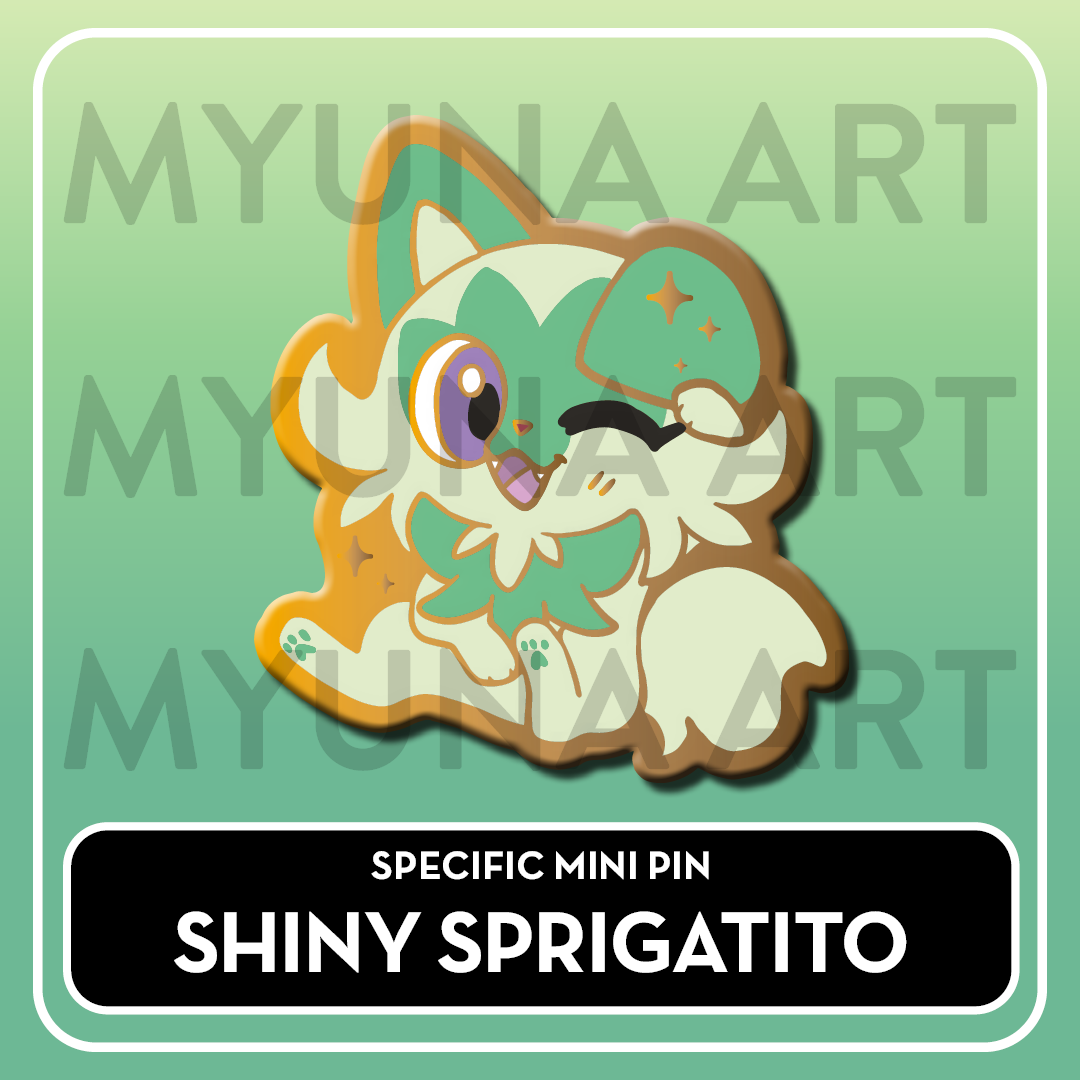 PREORDER Grass Type Starters - Myuna's Mystery Mix Gacha Mini Pins