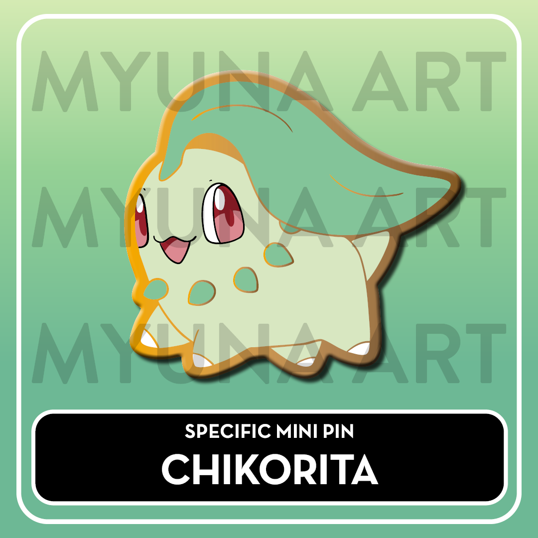 PREORDER Grass Type Starters - Myuna's Mystery Mix Gacha Mini Pins