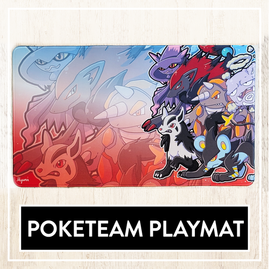 PokeTeam Playmat - vibrant PokeTeam Gaming Play Mat/Mousepad 60x35cm