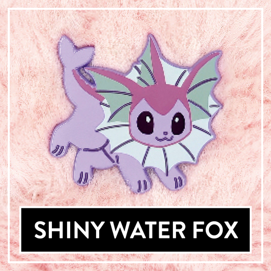 #0134 Shiny Water Fox Enamel Pin - Myuna's Mystery Mix Series